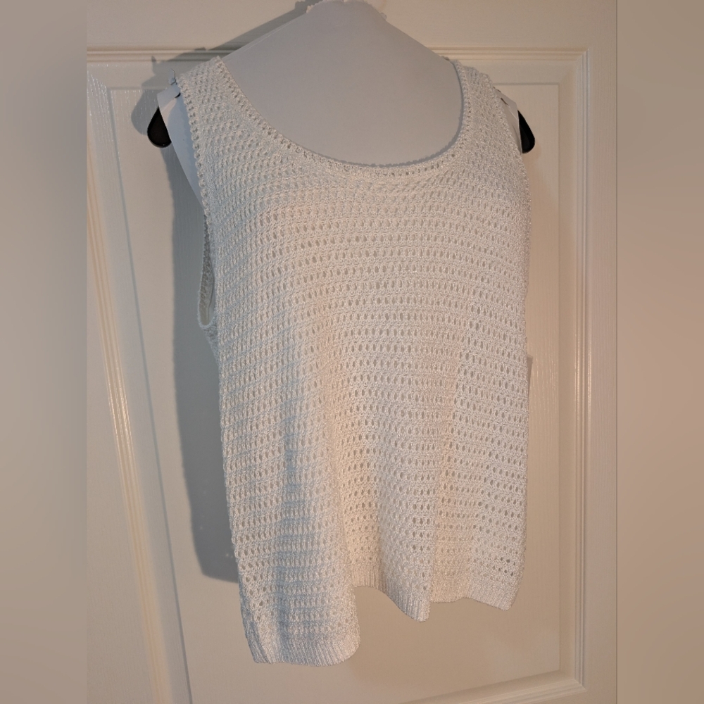 Tribal White Crochet Tank Top